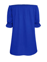 Off Shoulder Button Down Mini Shirt Dress