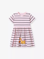 Children's Striped Unicorn Short Sleeve Casual Dress