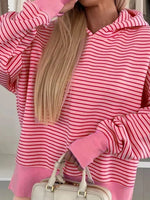 Striped Oversized Hoodie with Kangaroo Pocket