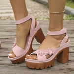 Open Toe Block Heels Sandals