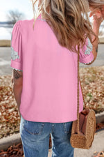 Floral Print Button-Down Short Sleeve Shirt