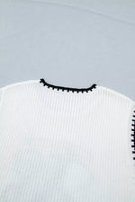 Contrast Trim Round Neck Rodeo Cowboy Sweater Vest