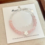 925 Sterling Silver Crystal Bead Flower Bracelet