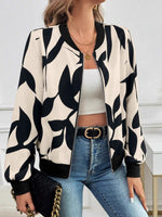 Printed Zip Up Long Sleeve Jacket