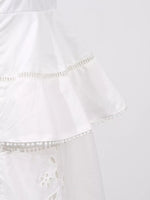 Sleeveless Eyelet Embroidered Button-Down Midi Dress