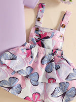 Children's Ruffled Bodysuit and Dress Set with Headband