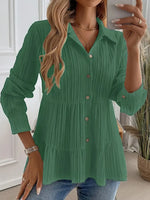 Striped Button-Down Tiered Shirt