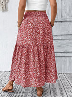 Plus Size Floral Print Tiered Skirt