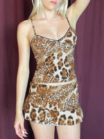 Leopard Print Cami Top and Mini Skirt Set