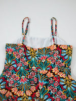 Floral Print Thin Straps High Waist Maxi Dress