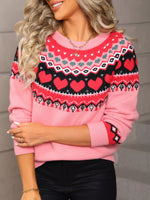 Valentine's Day Heart Pattern Knitted Sweater
