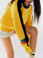 Color Block Waffle Knit Sweater
