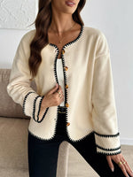 Contrast Trim Button Up Jacket
