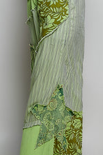 POL Striped Floral Patchwork Wide leg Pants with Side Big Star Patch