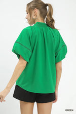 Umgee Lace Trim Peasant Top