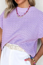 Short Sleeve Knit Sweater Top