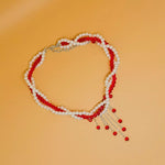 Twisted Bead Tassel Necklace