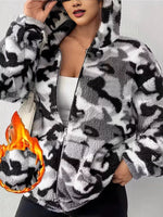Fuzzy Camo Zip-Up Hoodie