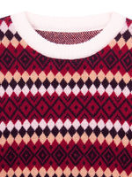 Geometric Pattern Round Neck Sweater
