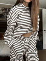Striped Long Sleeve Top and Pants Set