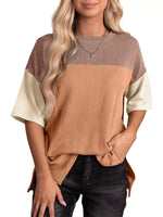 Color Block Half Sleeve Top