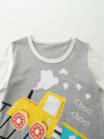 Children's Train Print Short Sleeve Tee and Shorts Set