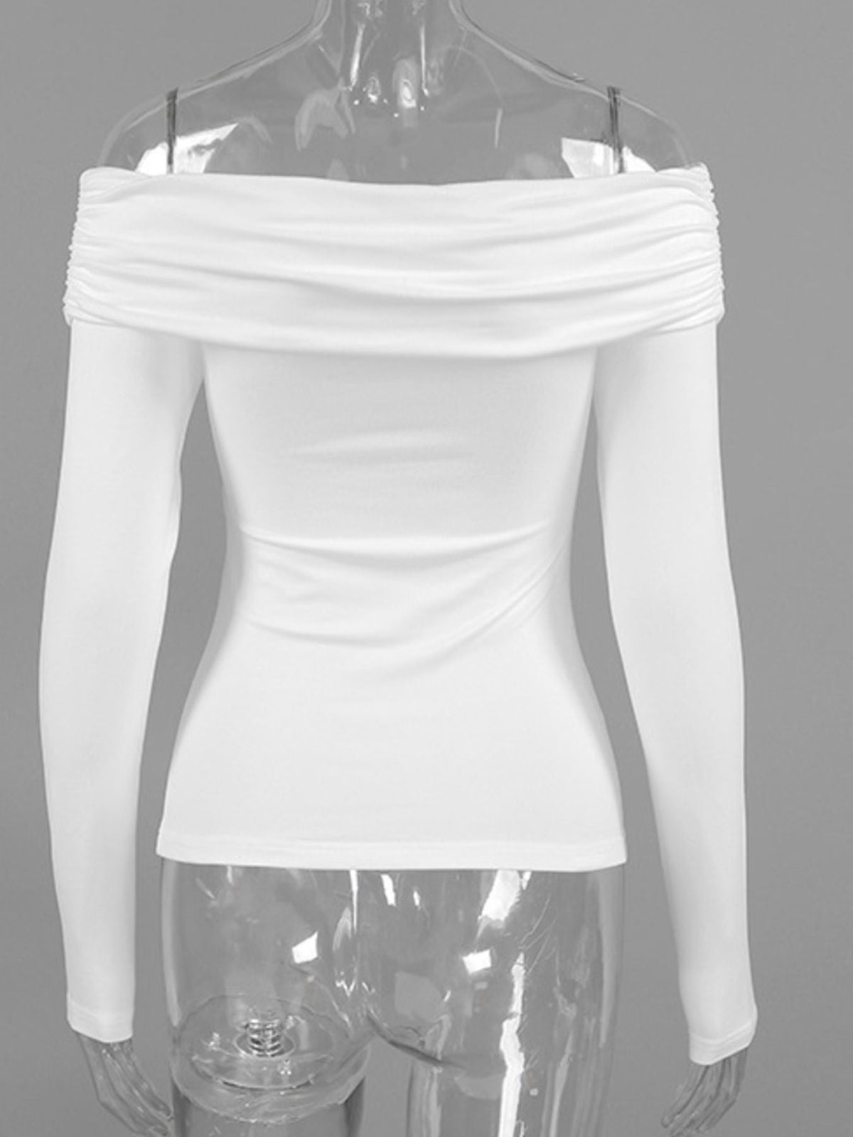 Twist Front Off-Shoulder Long Sleeve Top