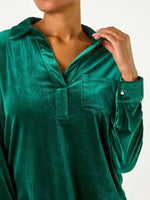 Velvet Long Sleeve Blouse
