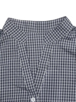 Gingham Button Up Shirt with Tie-Sleeve Detail