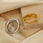 Titanium Steel Layered Wrap Ring