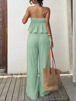 Tube Top and Wide-Leg Pants Set