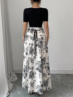 Floral Print Square Neck Maxi Dress