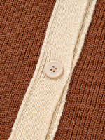 Contrast Knit V Neckline Cardigan
