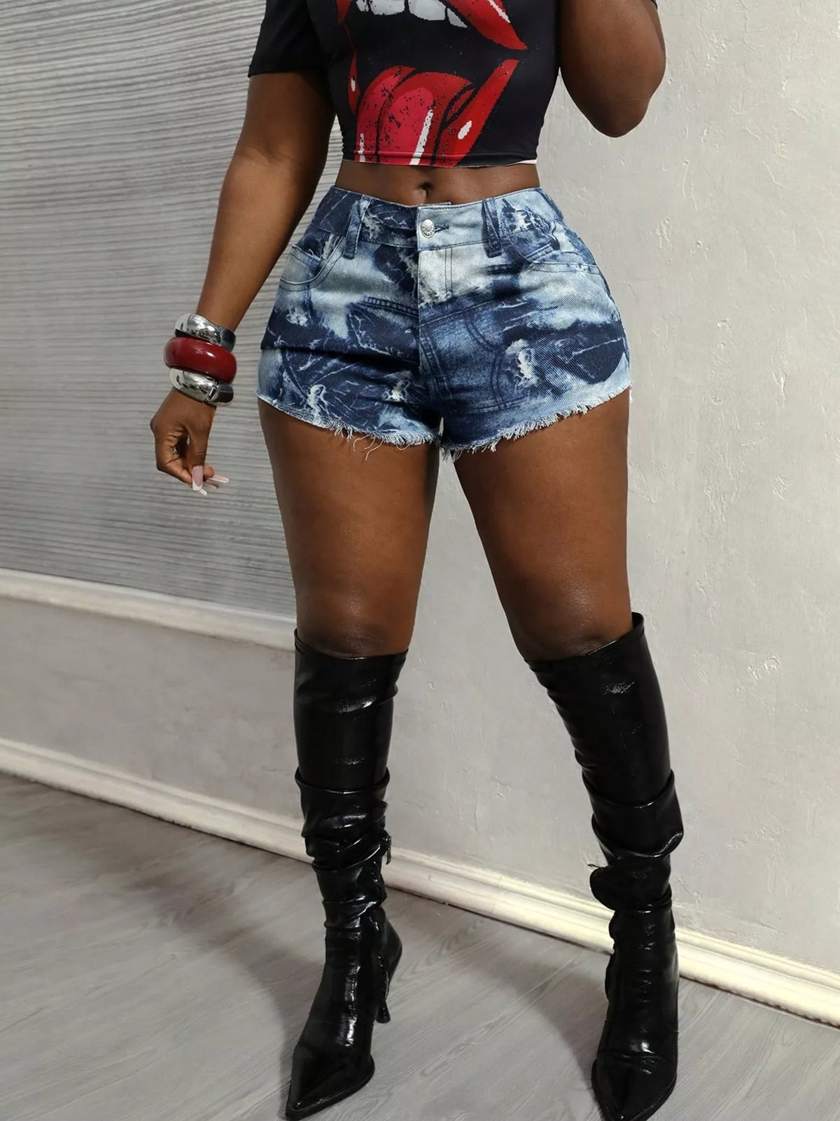 Raw Hem Denim Shorts