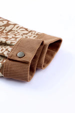 Leopard Button Up Drop Shoulder Jacket