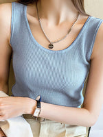 Plus Size Ribbed Scoop Neck Tank