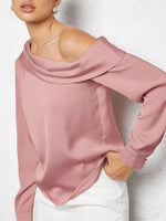 One-Shoulder Satin Blouse