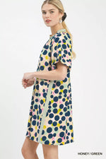 Umgee Polka Dot Print Tunic Dress