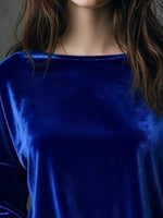 Full Size Velvet Long Sleeve T-Shirt Plus Size