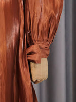 Front Twisted Draped Long Sleeve Maxi Dress