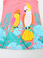 Children's Tropical Parrot Print Sleeveless Dress