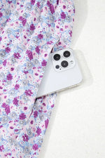 Tiered Floral Shirred High Waist Maxi Dress