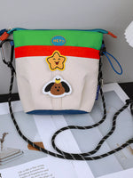Waterproof Contrast Cartoon Crossbody Bag
