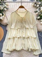 Ruffle Tiered Chiffon Blouse