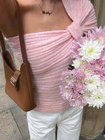One Shoulder Ribbed Sweater