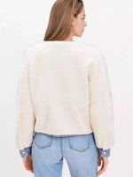 Contrast Trim Teddy Jacket