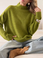 Mock Neck Dropped Shoulder Sweater