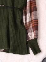 Plaid Long Sleeve Sweater Dress