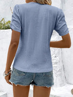 Ruched Round Neck Short Sleeve Top