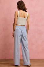 SO ME Wide CheckPants With Side Lace Trim And Piping